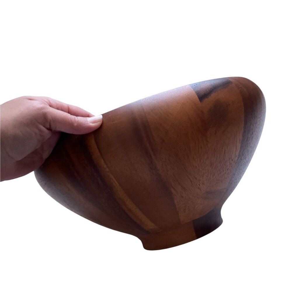 Nambe Yaro Acacia Wood Salad Bowl 14"